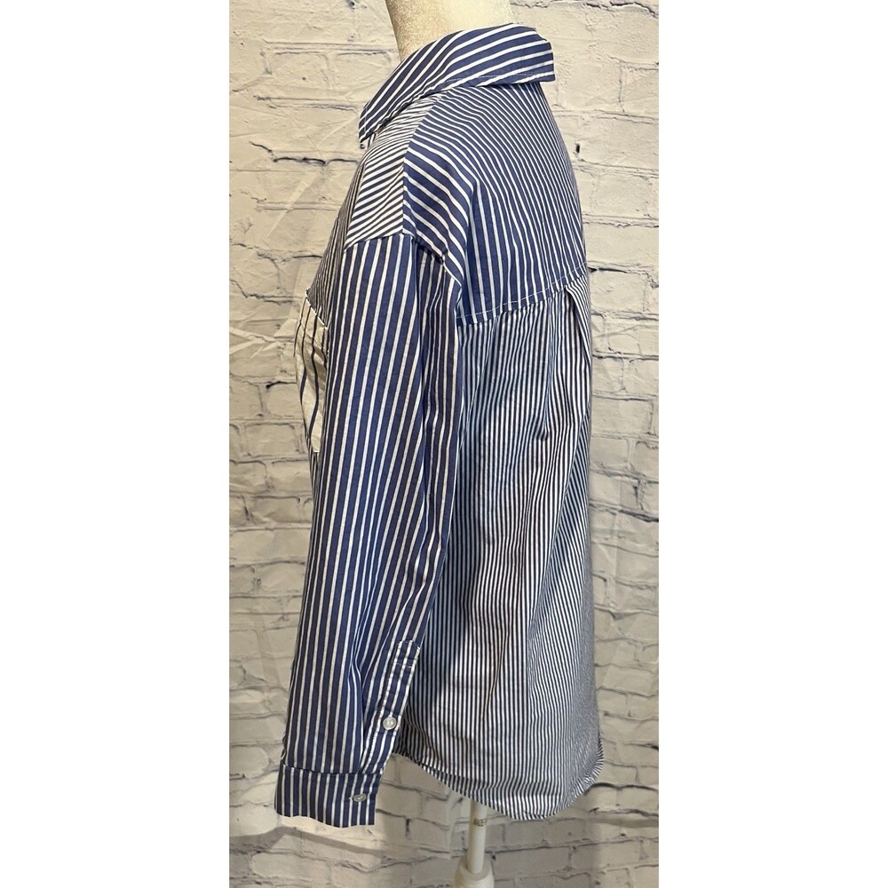 Marled Solid & Stripe Blue Oxford Stripe Button Down Shirt Size XS - Picture 3 of 7